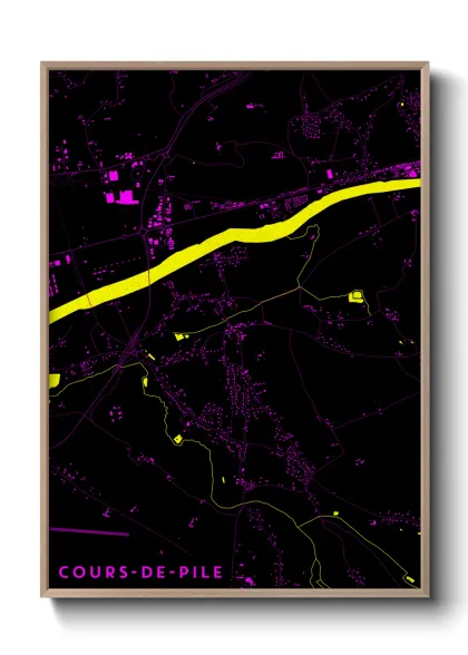 Une affiche de carte sur Cours-de-Pile
