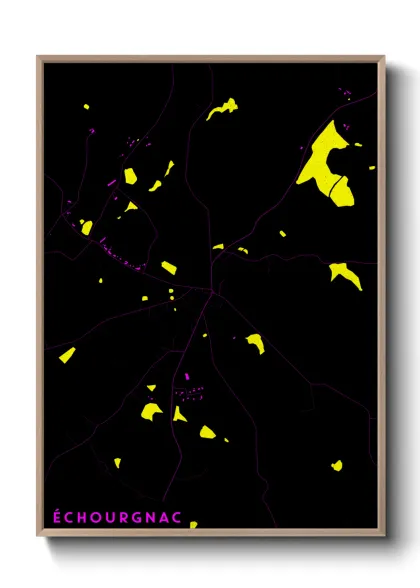 Une affiche de carte sur Échourgnac