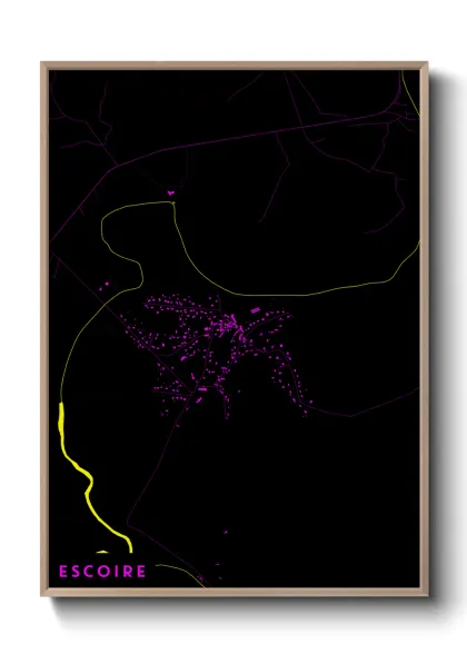 Une affiche de carte sur Escoire