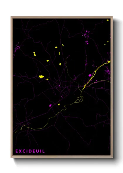 Une affiche de carte sur Excideuil