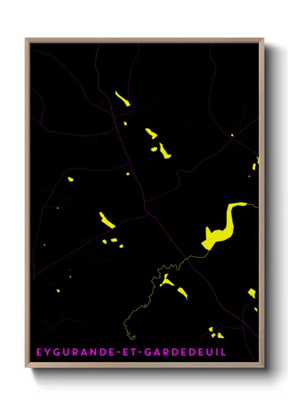 Une affiche de carte sur Eygurande-et-Gardedeuil