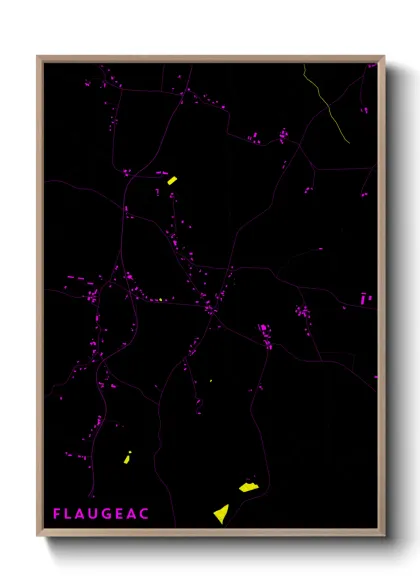 Une affiche de carte sur Flaugeac