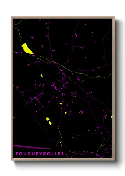 Une affiche de carte sur Fougueyrolles