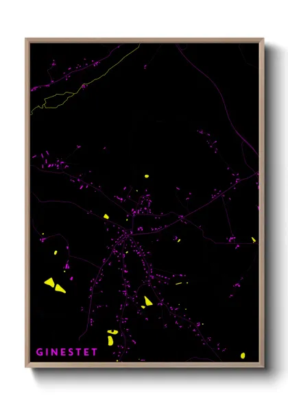 Une affiche de carte sur Ginestet