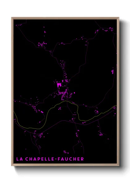 Une affiche de carte sur La Chapelle-Faucher