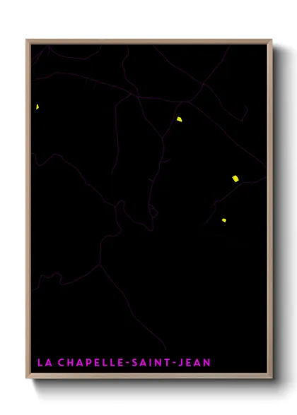 Une affiche de carte sur La Chapelle-Saint-Jean