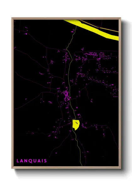 Une affiche de carte sur Lanquais