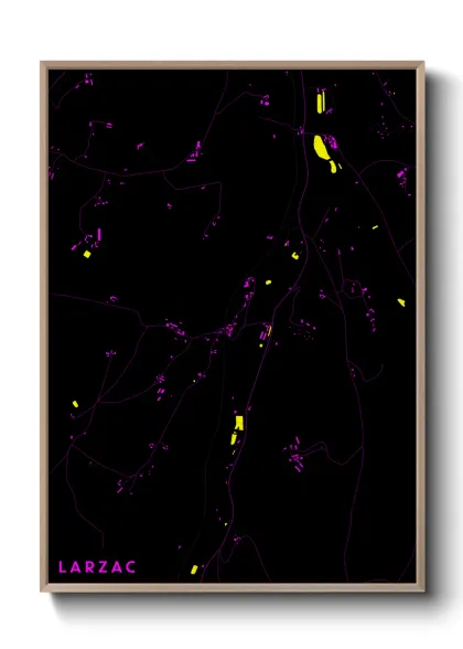 Une affiche de carte sur Larzac