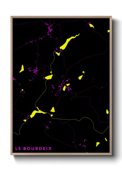Une affiche de carte sur Le Bourdeix