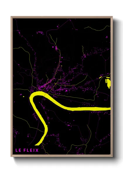 Une affiche de carte sur Le Fleix