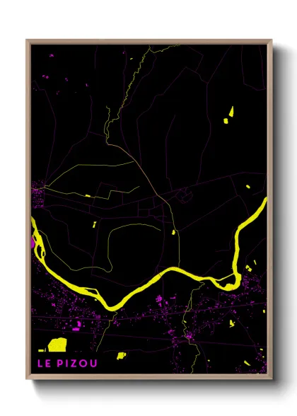 Une affiche de carte sur Le Pizou