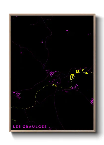 Une affiche de carte sur Les Graulges