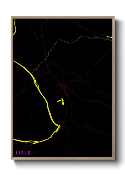 Une affiche de carte sur Lisle