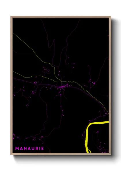 Une affiche de carte sur Manaurie