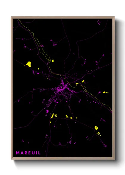 Une affiche de carte sur Mareuil