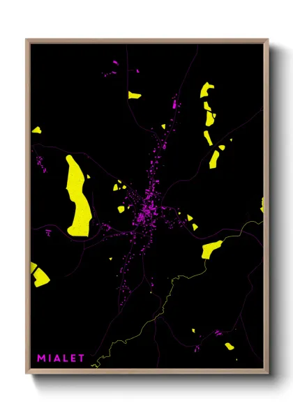Une affiche de carte sur Mialet