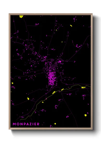 Une affiche de carte sur Monpazier