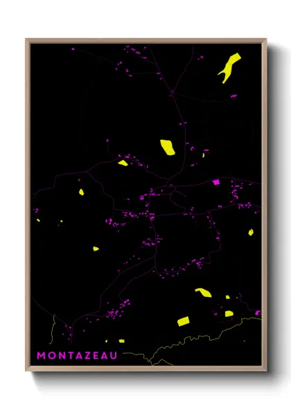 Une affiche de carte sur Montazeau