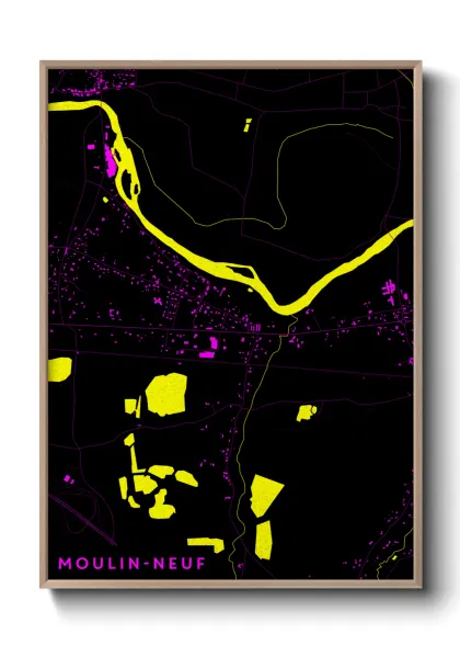 Une affiche de carte sur Moulin-Neuf