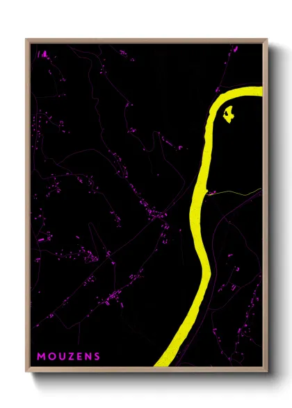Une affiche de carte sur Mouzens
