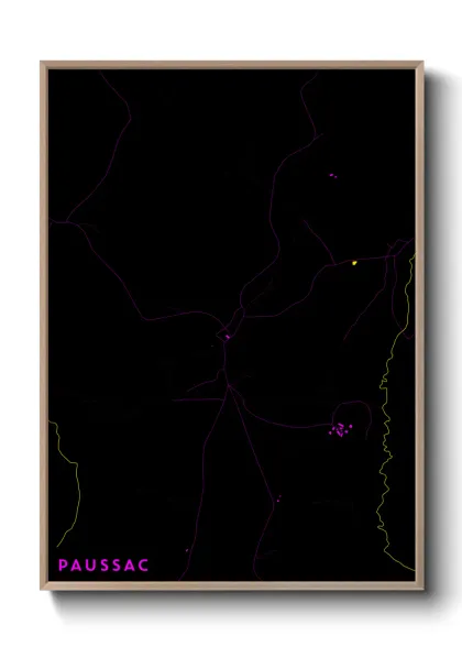 Une affiche de carte sur Paussac