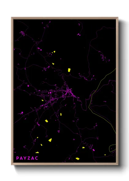 Une affiche de carte sur Payzac