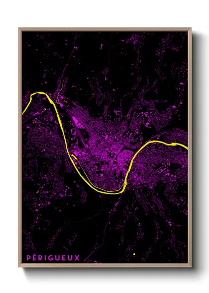 Une affiche de carte sur Périgueux