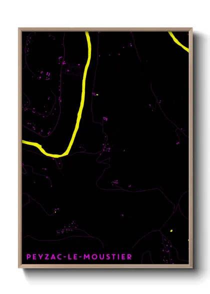 Une affiche de carte sur Peyzac-le-Moustier