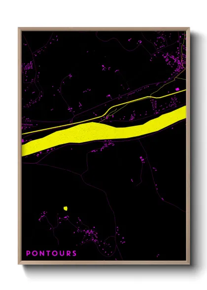 Une affiche de carte sur Pontours