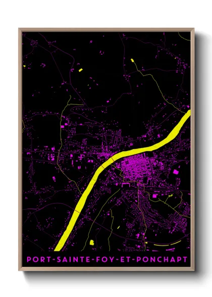 Une affiche de carte sur Port-Sainte-Foy-et-Ponchapt