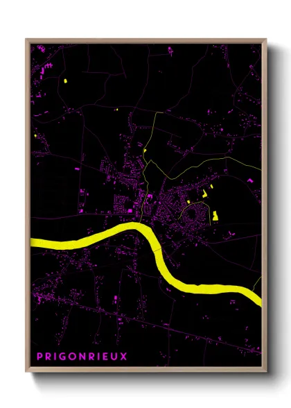Une affiche de carte sur Prigonrieux