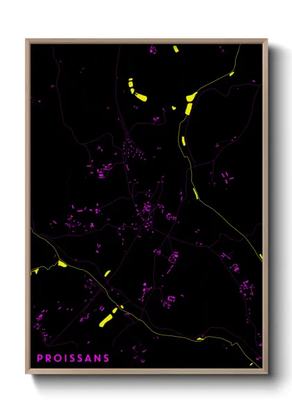 Une affiche de carte sur Proissans