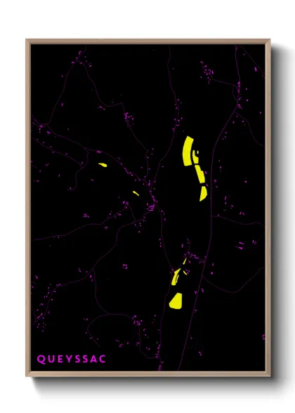 Une affiche de carte sur Queyssac