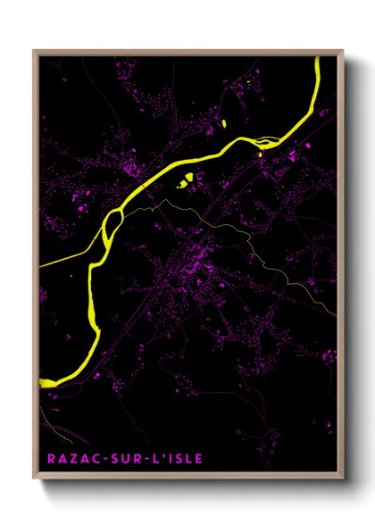 Une affiche de carte sur Razac-sur-l'Isle