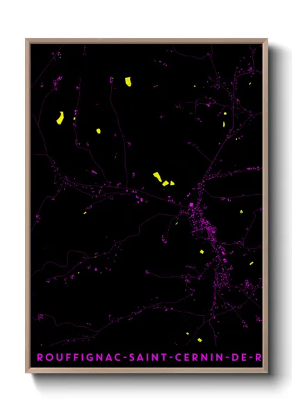 Une affiche de carte sur Rouffignac-Saint-Cernin-de-Reilhac