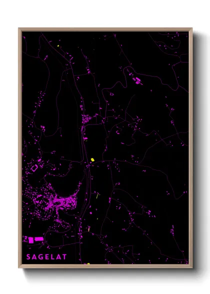 Une affiche de carte sur Sagelat