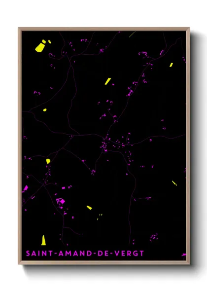 Une affiche de carte sur Saint-Amand-de-Vergt