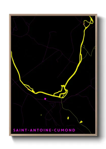 Une affiche de carte sur Saint-Antoine-Cumond