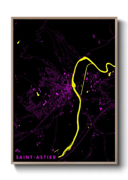 Une affiche de carte sur Saint-Astier