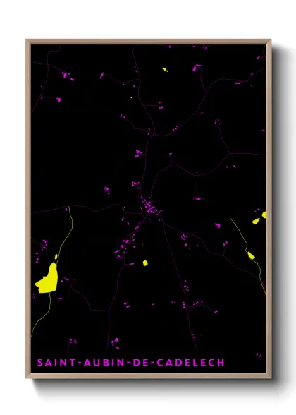 Une affiche de carte sur Saint-Aubin-de-Cadelech