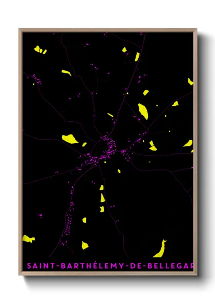 Une affiche de carte sur Saint-Barthélemy-de-Bellegarde