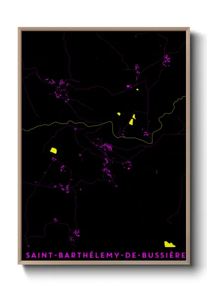 Une affiche de carte sur Saint-Barthélemy-de-Bussière