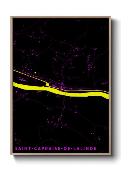 Une affiche de carte sur Saint-Capraise-de-Lalinde