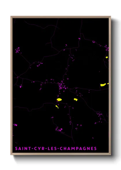 Une affiche de carte sur Saint-Cyr-les-Champagnes