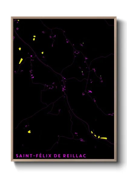 Une affiche de carte sur Saint-Félix de Reillac