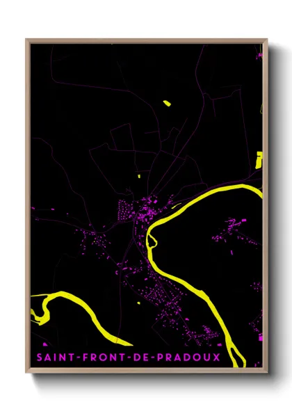 Une affiche de carte sur Saint-Front-de-Pradoux