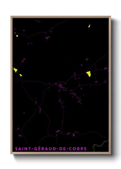 Une affiche de carte sur Saint-Géraud-de-Corps