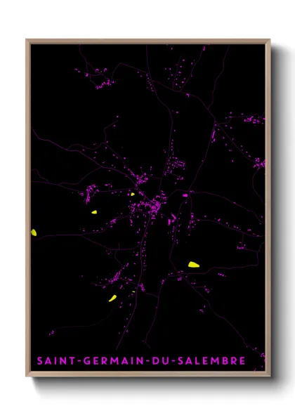 Une affiche de carte sur Saint-Germain-du-Salembre