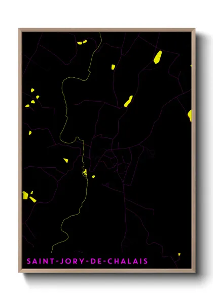 Une affiche de carte sur Saint-Jory-de-Chalais