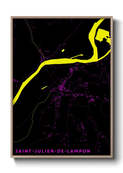 Une affiche de carte sur Saint-Julien-de-Lampon